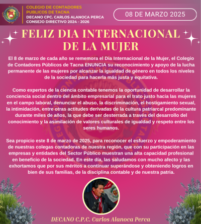 FELIZ DIA INTERNACIONAL DIA DE LA MUJER